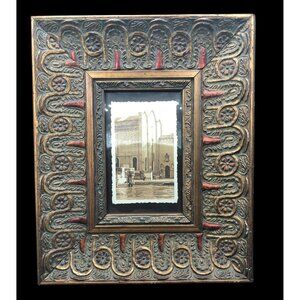Antique-Inspired Baroque Wood Frame With Intricate Carved Design For 4" x 6" Pho
